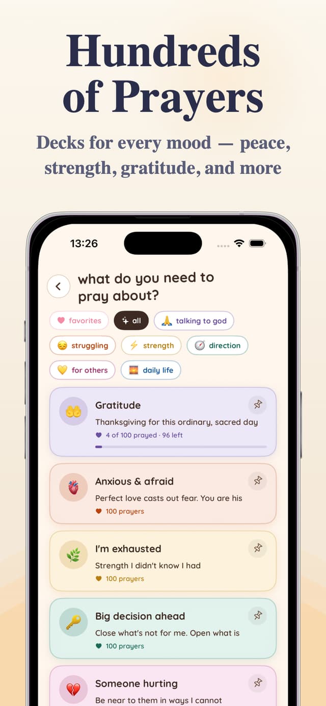 Hundreds of prayer decks for every mood